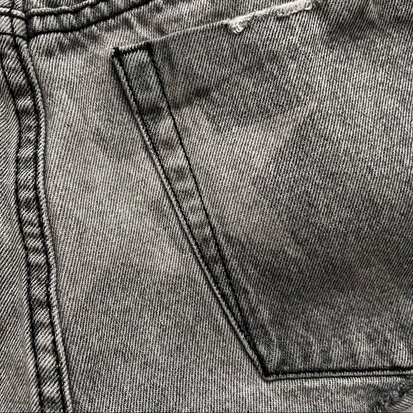 ONE X ONE TEASPOON Free People Button Fly Gray Star Distressed Raw Hem S… - Picture 11 of 16